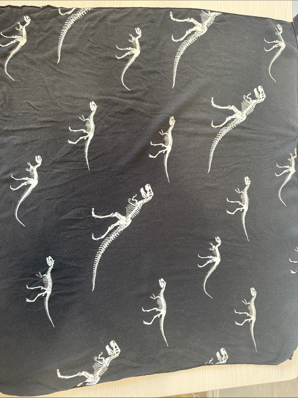 Boys + Arrows Black PRIMAL Bandana with White Dinosaur Skeleton Print